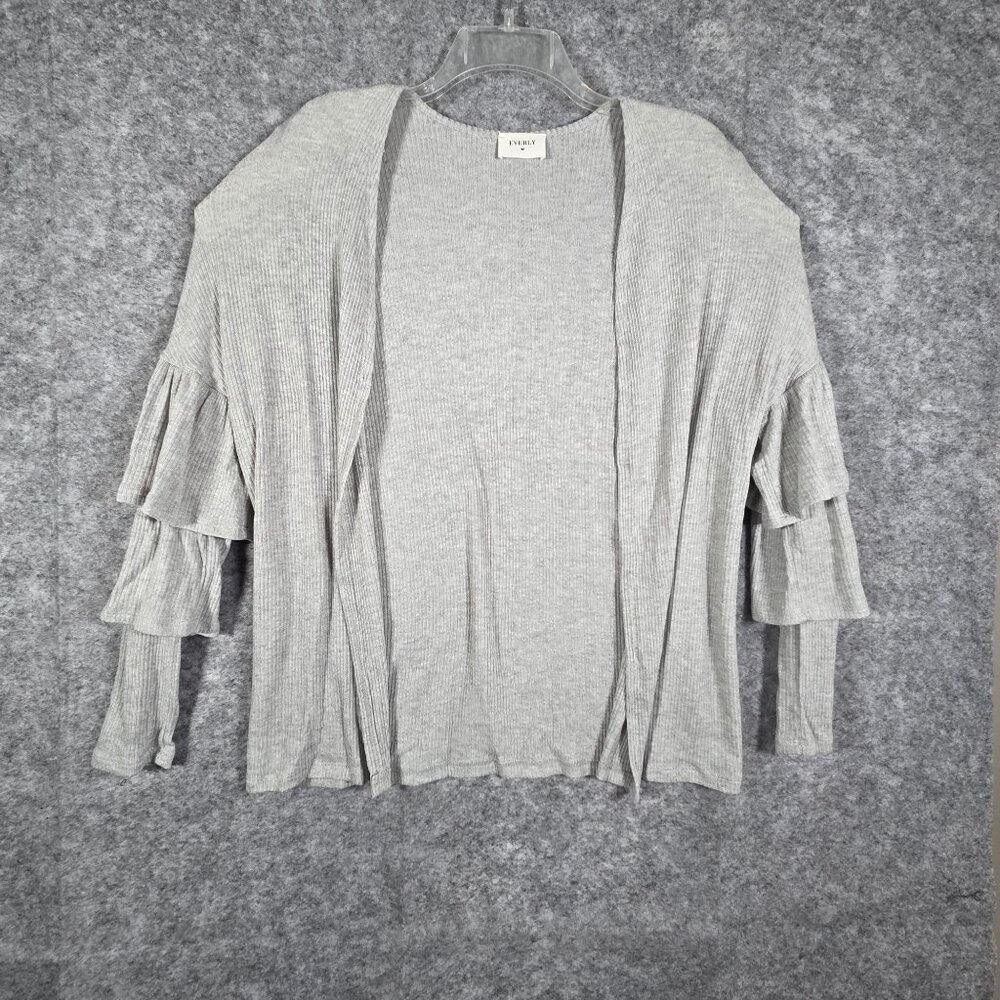 Everly Women's Casual Open Cardigan Gray Size L